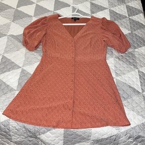 Puffed Short Sleeve Dress